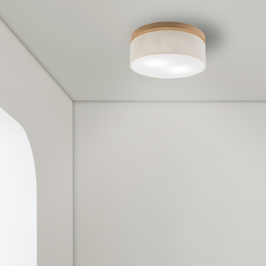 Brilagi - Plafonnier BELLADONNA 2xE27/15W/230V d. 40 cm crème/chêne
