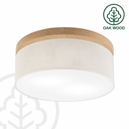 Brilagi - Plafonnier BELLADONNA 2xE27/15W/230V d. 40 cm crème/chêne