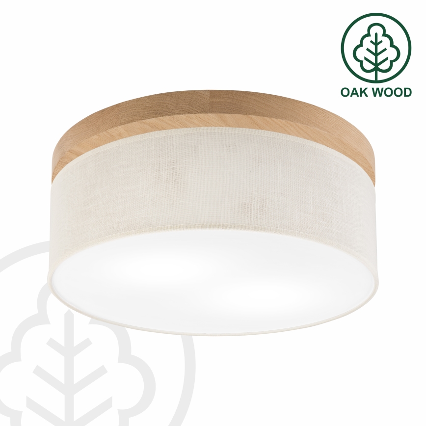 Brilagi - Plafonnier BELLADONNA 2xE27/15W/230V d. 40 cm crème/chêne