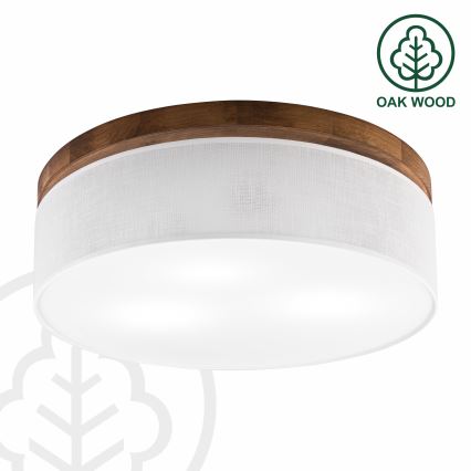 Brilagi - Plafonnier BELLADONNA 3xE27/15W/230V d. 50 cm blanc/chêne cerise
