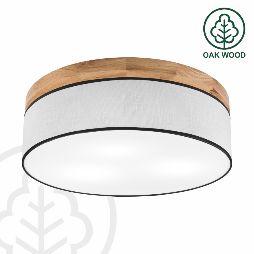 Brilagi - Plafonnier BELLADONNA 3xE27/15W/230V d. 50 cm blanc/chêne
