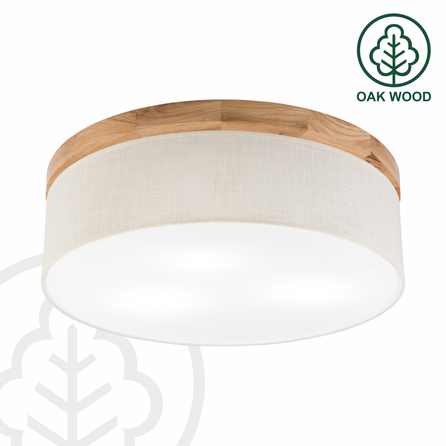 Brilagi - Plafonnier BELLADONNA 3xE27/15W/230V d. 50 cm crème/chêne
