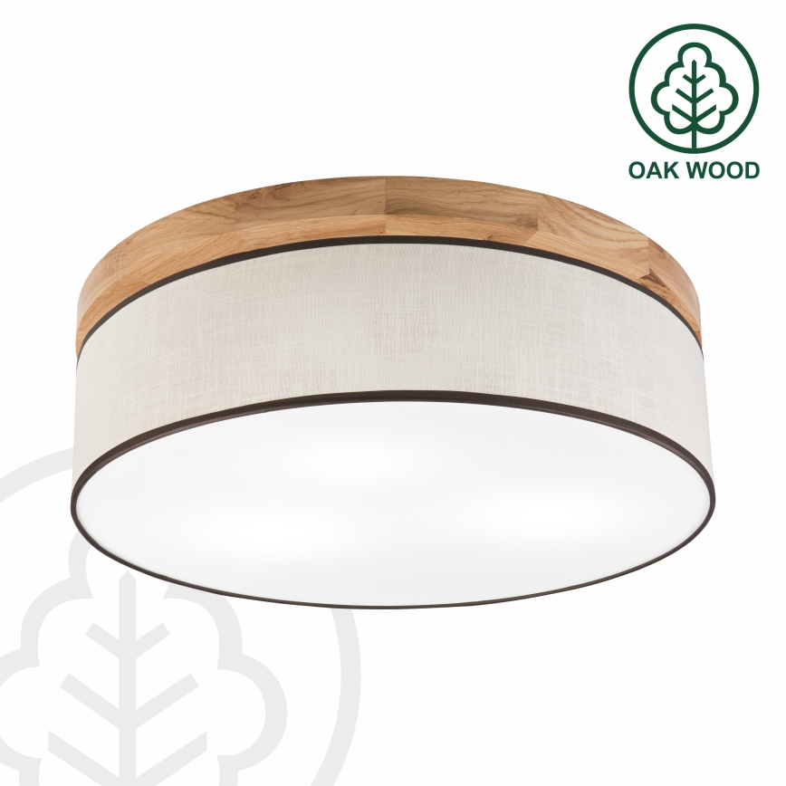 Brilagi - Plafonnier BELLADONNA 3xE27/15W/230V d. 50 cm crème/chêne