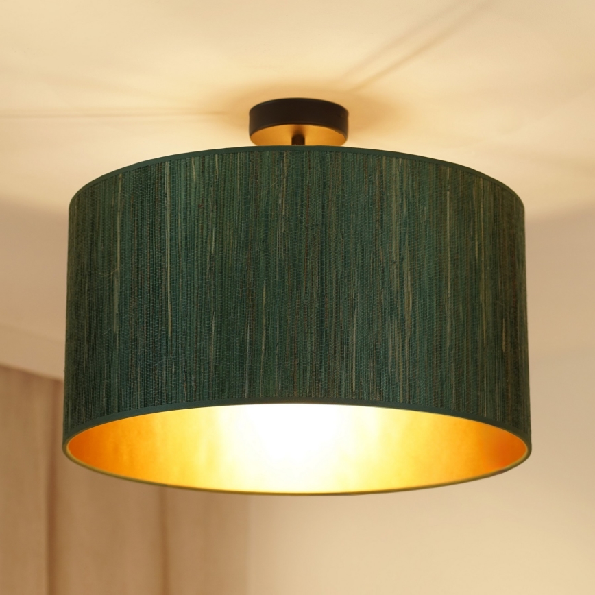 Brilagi - Plafonnier BOSTON ROLLER 1xE27/15W/230V d. 45 cm paille vert/doré