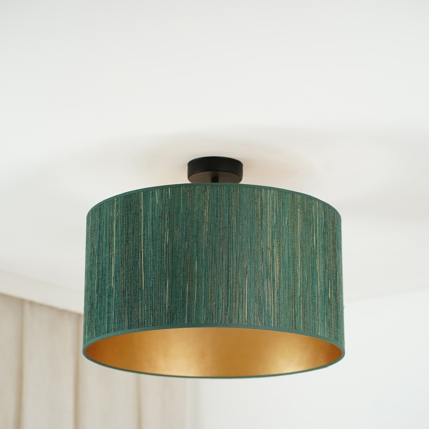 Brilagi - Plafonnier BOSTON ROLLER 1xE27/15W/230V d. 45 cm paille vert/doré
