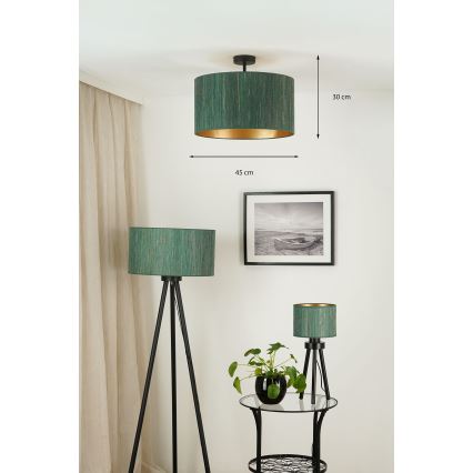 Brilagi - Plafonnier BOSTON ROLLER 1xE27/15W/230V d. 45 cm paille vert/doré