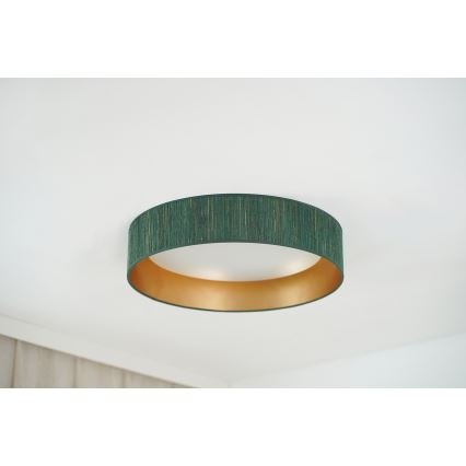 Brilagi - Plafonnier BOSTON ROLLER LED/24W/230V d. 45 cm paille vert/doré