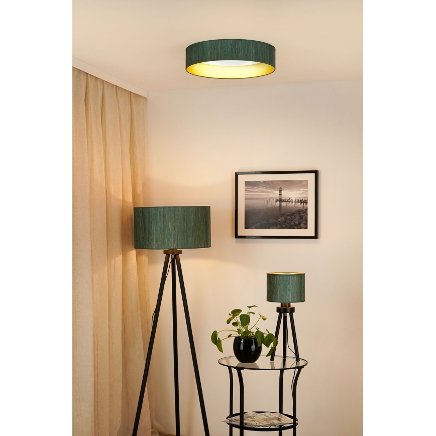 Brilagi - Plafonnier BOSTON ROLLER LED/24W/230V d. 45 cm paille vert/doré