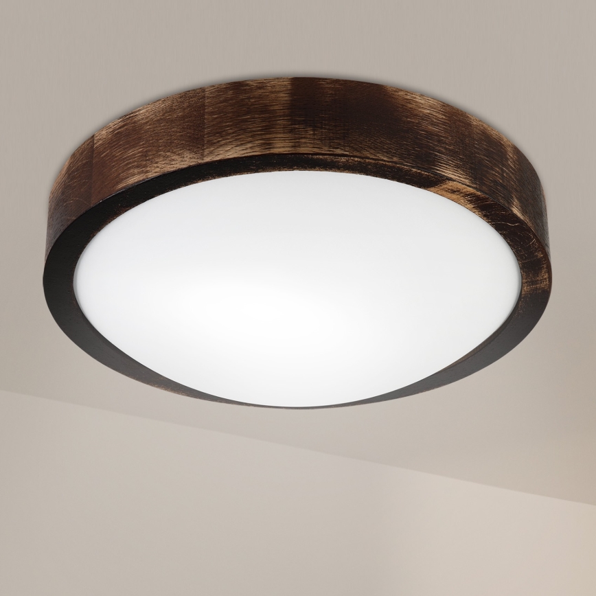 Brilagi - Plafonnier CARVALHO SLIM SMOKEY 1xE27/60W/230V chêne Ø 27,5 cm