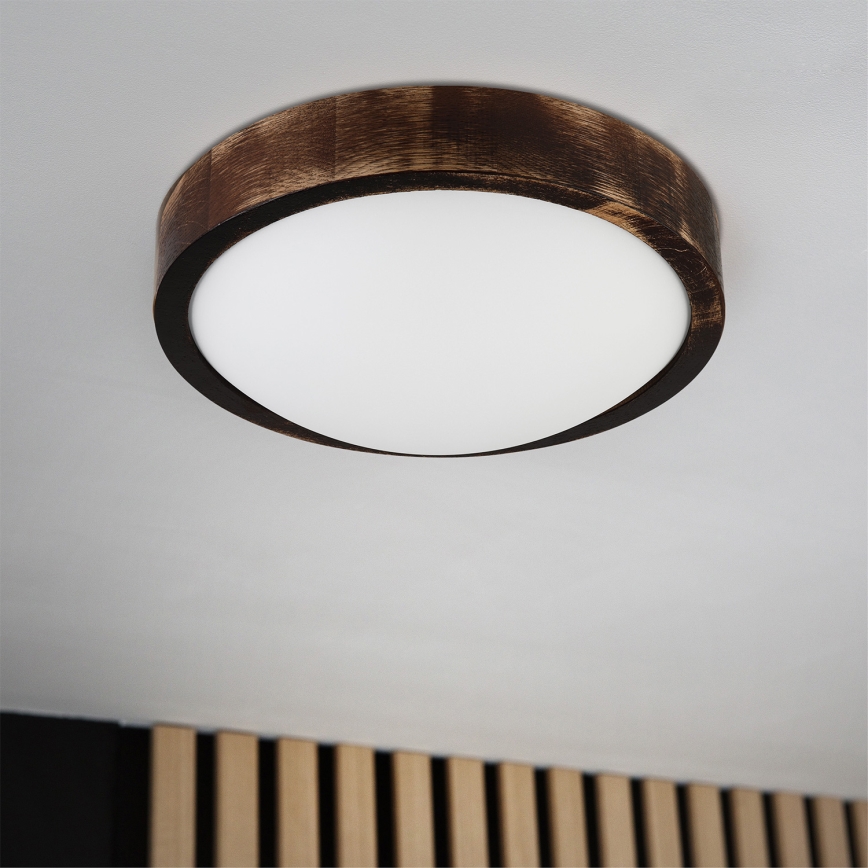 Brilagi - Plafonnier CARVALHO SLIM SMOKEY 1xE27/60W/230V chêne Ø 27,5 cm