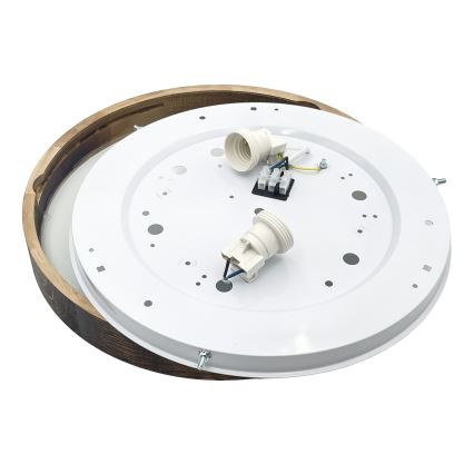 Brilagi - Plafonnier CARVALHO SLIM SMOKEY 2xE27/60W/230V chêne Ø 37,5 cm