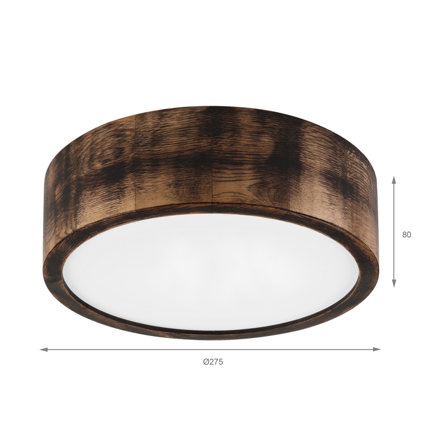 Brilagi - Plafonnier CARVALHO SMOKEY 1xE27/60W/230V chêne Ø 27,5 cm