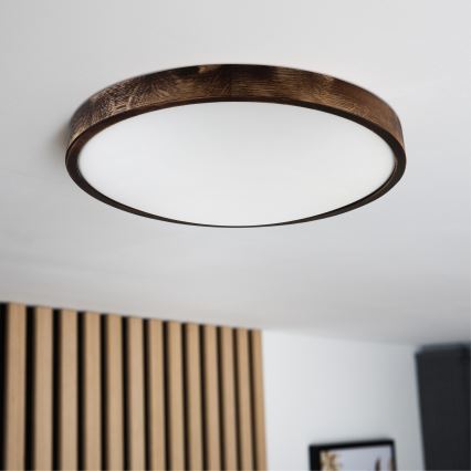 Brilagi - Plafonnier CARVALHO SMOKEY 3xE27/15W/230V chêne Ø 47,5 cm