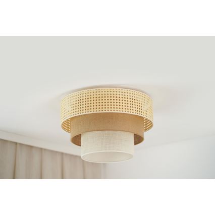 Brilagi - Plafonnier CEDAR LUNETA 1xE27/15W/230V d. 45 cm beige/marron/crème