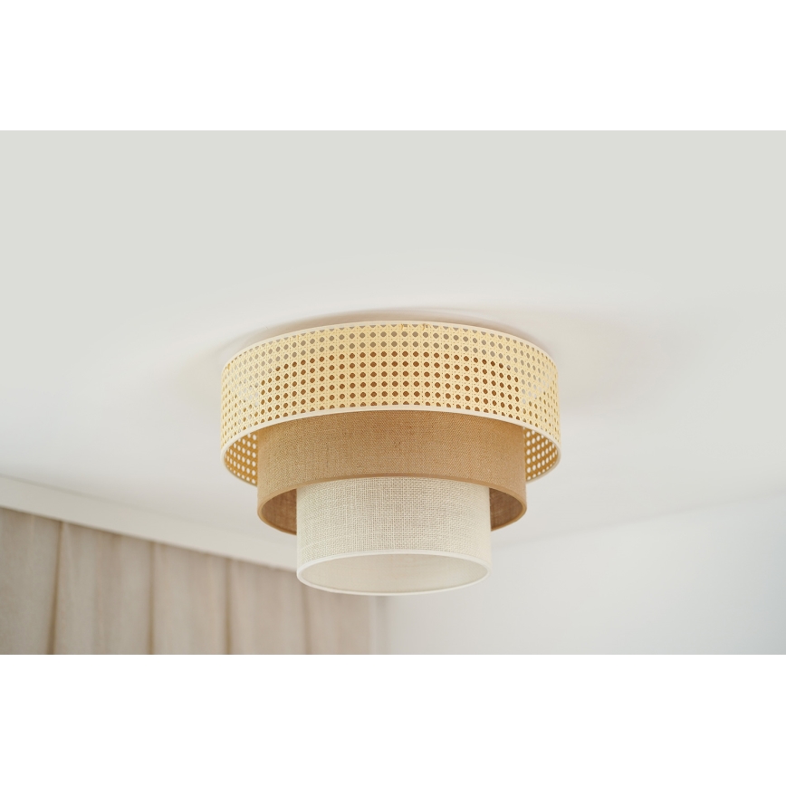 Brilagi - Plafonnier CEDAR LUNETA 1xE27/15W/230V d. 45 cm beige/marron/crème