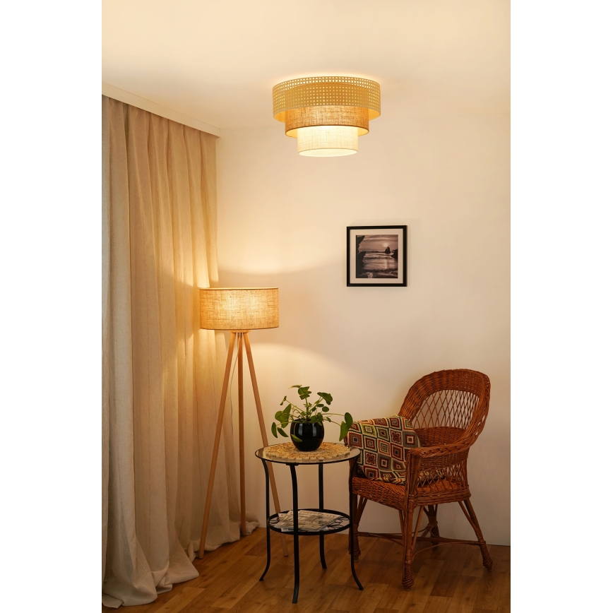 Brilagi - Plafonnier CEDAR LUNETA 1xE27/15W/230V d. 45 cm beige/marron/crème