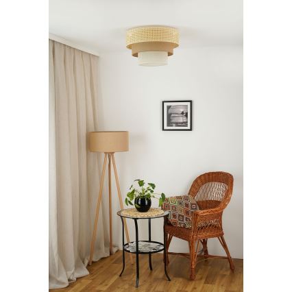Brilagi - Plafonnier CEDAR LUNETA 1xE27/15W/230V d. 45 cm beige/marron/crème