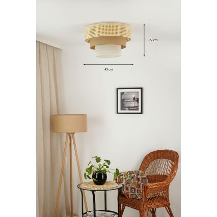 Brilagi - Plafonnier CEDAR LUNETA 1xE27/15W/230V d. 45 cm beige/marron/crème