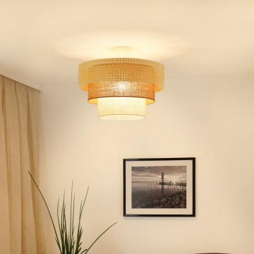 Brilagi - Plafonnier CEDAR LUNETA 1xE27/15W/230V d. 45 cm beige/marron/crème