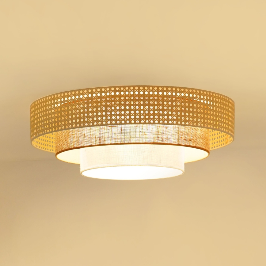 Brilagi - Plafonnier CEDAR LUNETA LED/26W/230V beige/marron/crème