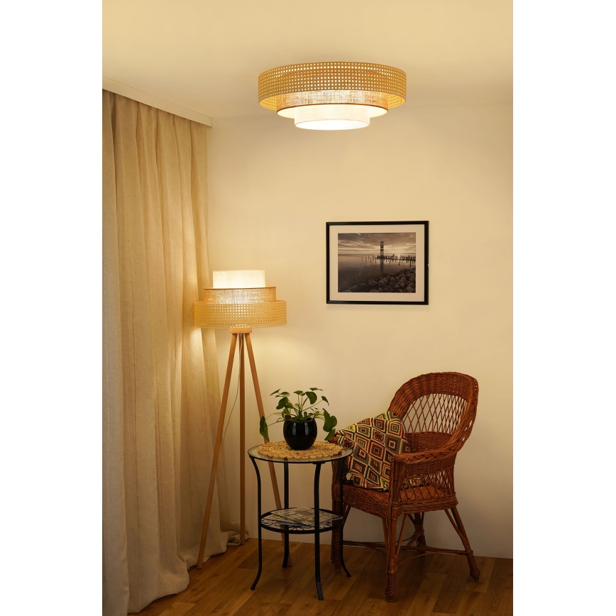 Brilagi - Plafonnier CEDAR LUNETA LED/26W/230V beige/marron/crème