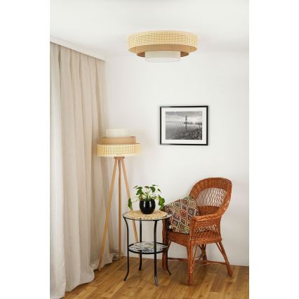 Brilagi - Plafonnier CEDAR LUNETA LED/26W/230V beige/marron/crème