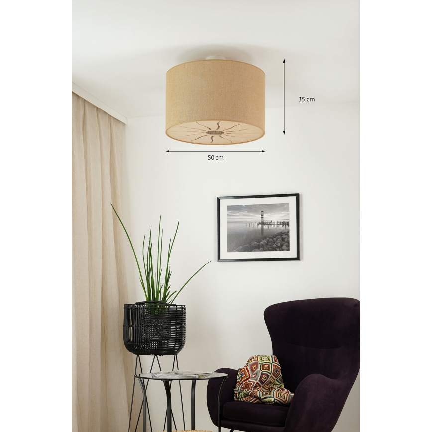 Brilagi - Plafonnier COUNTRY ROLLER 1xE27/15W/230V d. 50 cm beige