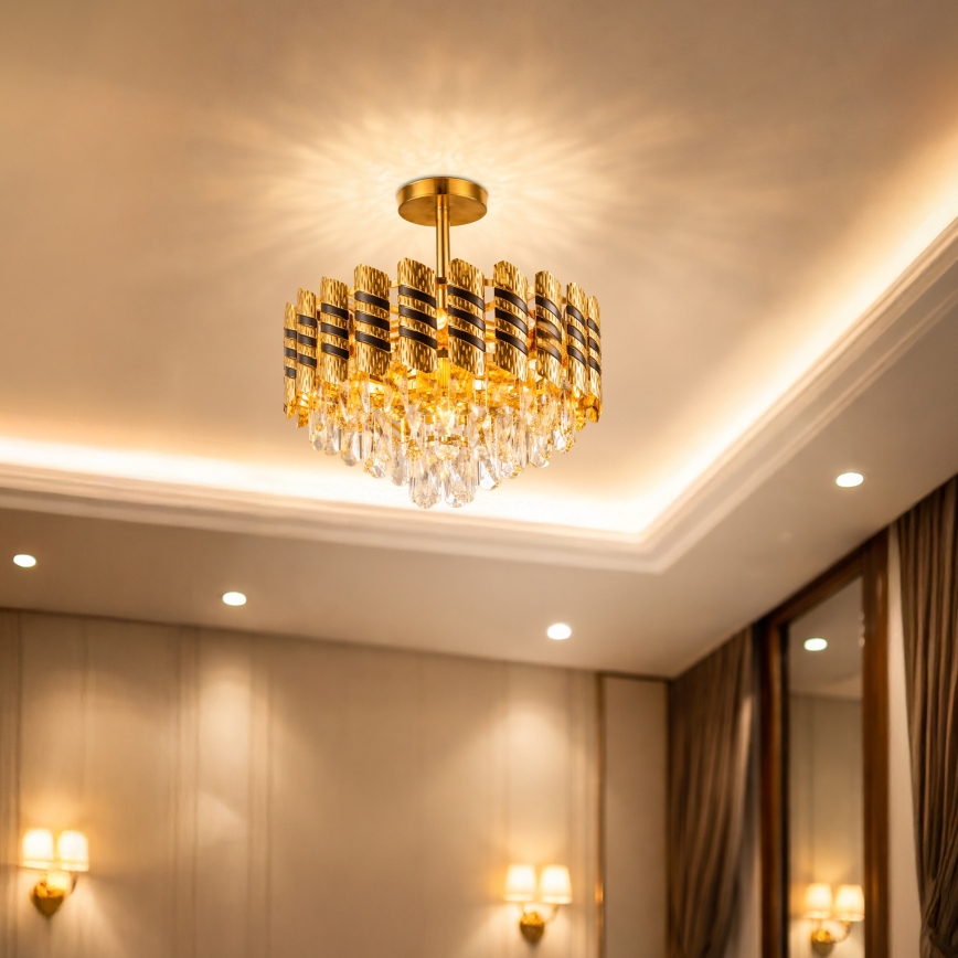 Brilagi - Plafonnier CRISTAL 5xE14/40W/230V Ø 38 cm