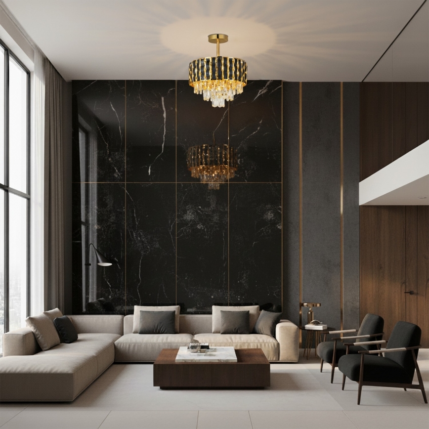 Brilagi - Plafonnier CRISTAL 5xE14/40W/230V Ø 38 cm