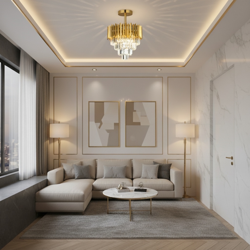 Brilagi - Plafonnier CRISTAL 5xE14/40W/230V Ø 43 cm