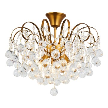 Brilagi - Plafonnier CRYSTAL 6xE14/60W/230V bronze