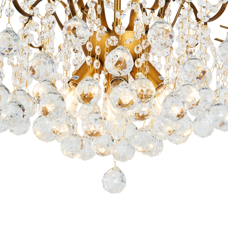 Brilagi - Plafonnier CRYSTAL 6xE14/60W/230V bronze