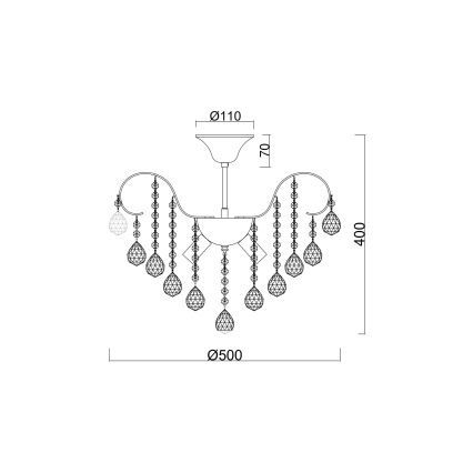Brilagi - Plafonnier CRYSTAL 6xE14/60W/230V chrome brillant