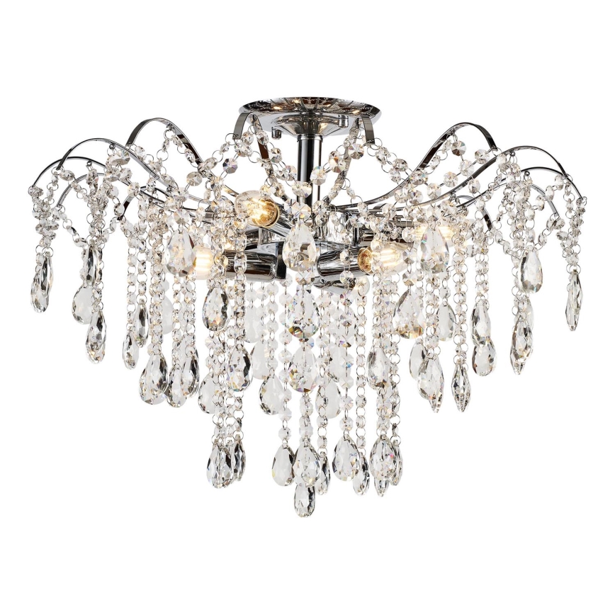 Brilagi - Plafonnier CRYSTAL 6xE14/60W/230V chrome brillant