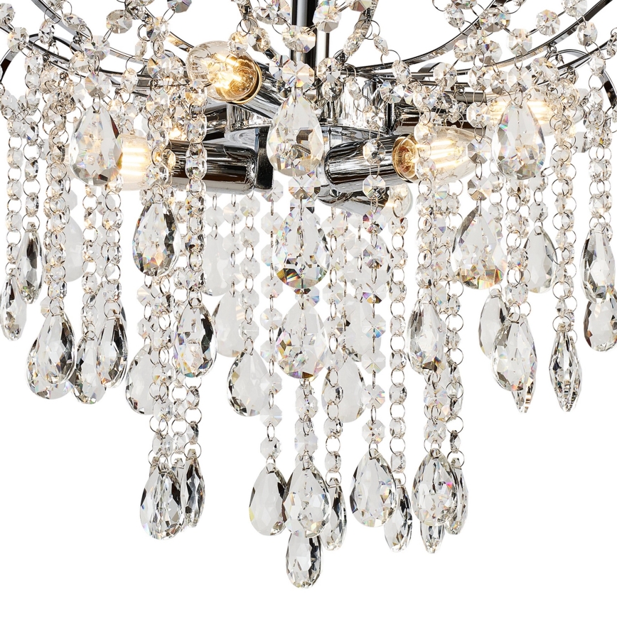Brilagi - Plafonnier CRYSTAL 6xE14/60W/230V chrome brillant