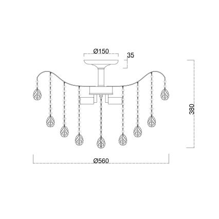 Brilagi - Plafonnier CRYSTAL 6xE14/60W/230V chrome brillant