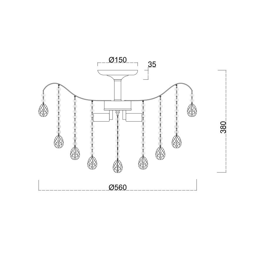Brilagi - Plafonnier CRYSTAL 6xE14/60W/230V chrome brillant