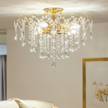 Brilagi - Plafonnier CRYSTAL 6xE14/60W/230V doré