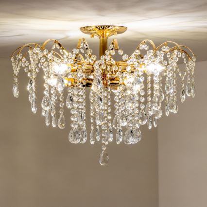 Brilagi - Plafonnier CRYSTAL 6xE14/60W/230V doré