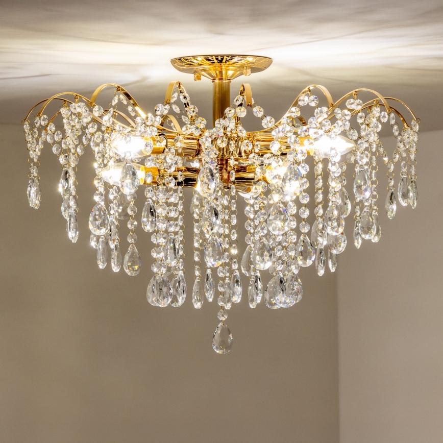 Brilagi - Plafonnier CRYSTAL 6xE14/60W/230V doré