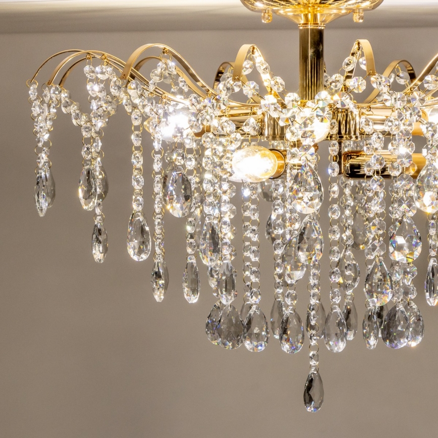 Brilagi - Plafonnier CRYSTAL 6xE14/60W/230V doré