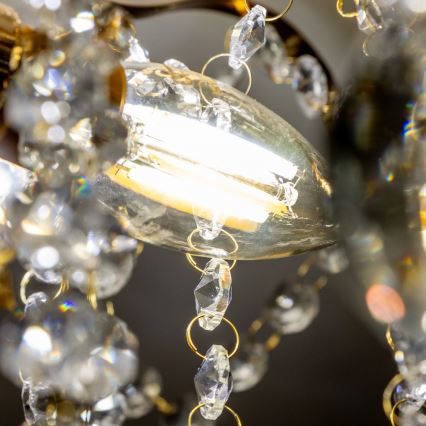 Brilagi - Plafonnier CRYSTAL 6xE14/60W/230V doré