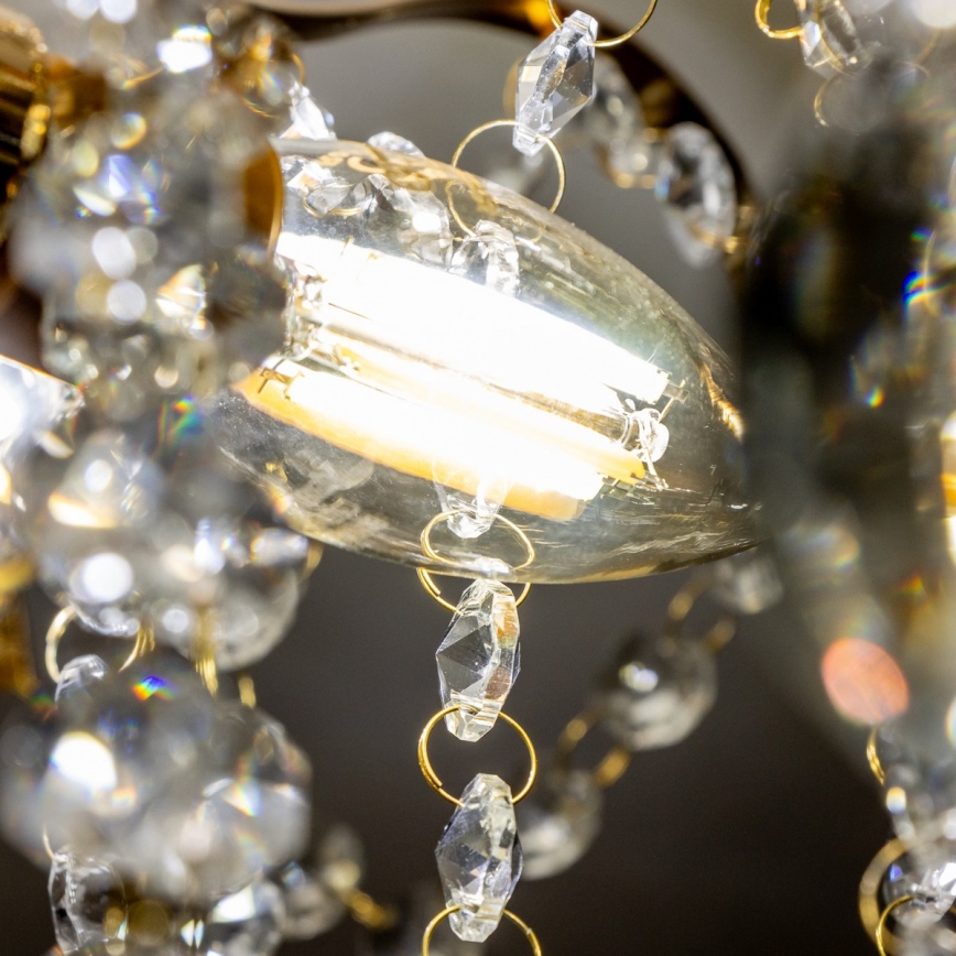 Brilagi - Plafonnier CRYSTAL 6xE14/60W/230V doré
