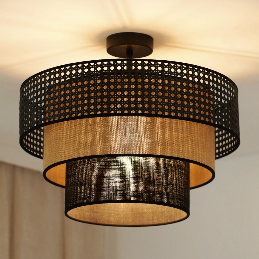 Brilagi - Plafonnier DAKOTA LUNETA 1xE27/15W/230V d. 45 cm noir/beige