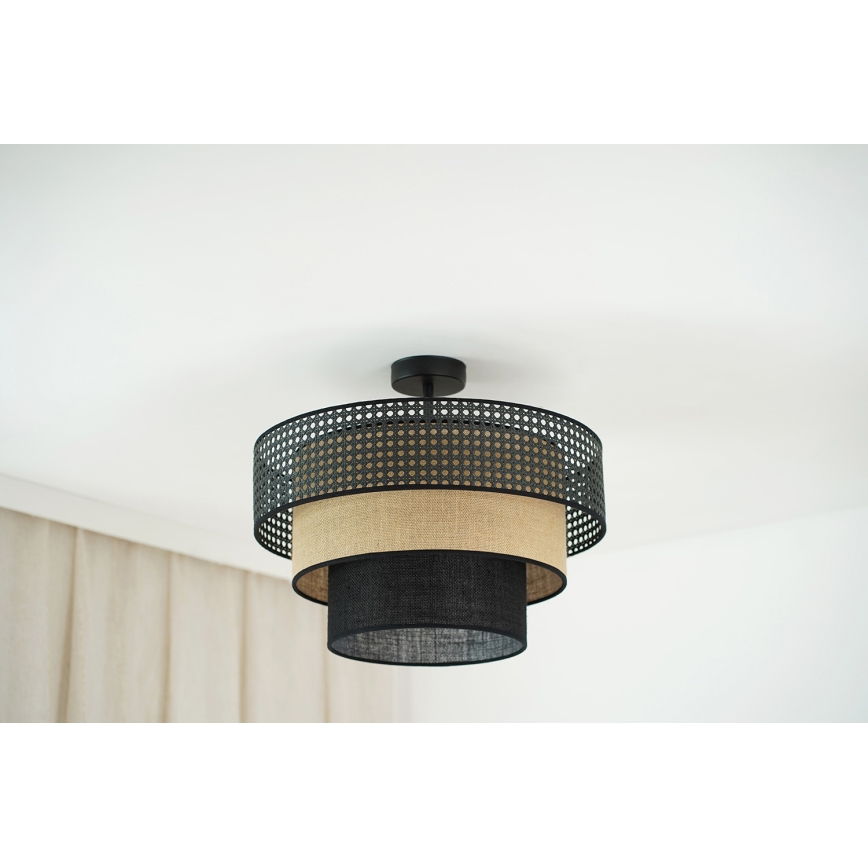 Brilagi - Plafonnier DAKOTA LUNETA 1xE27/15W/230V d. 45 cm noir/beige