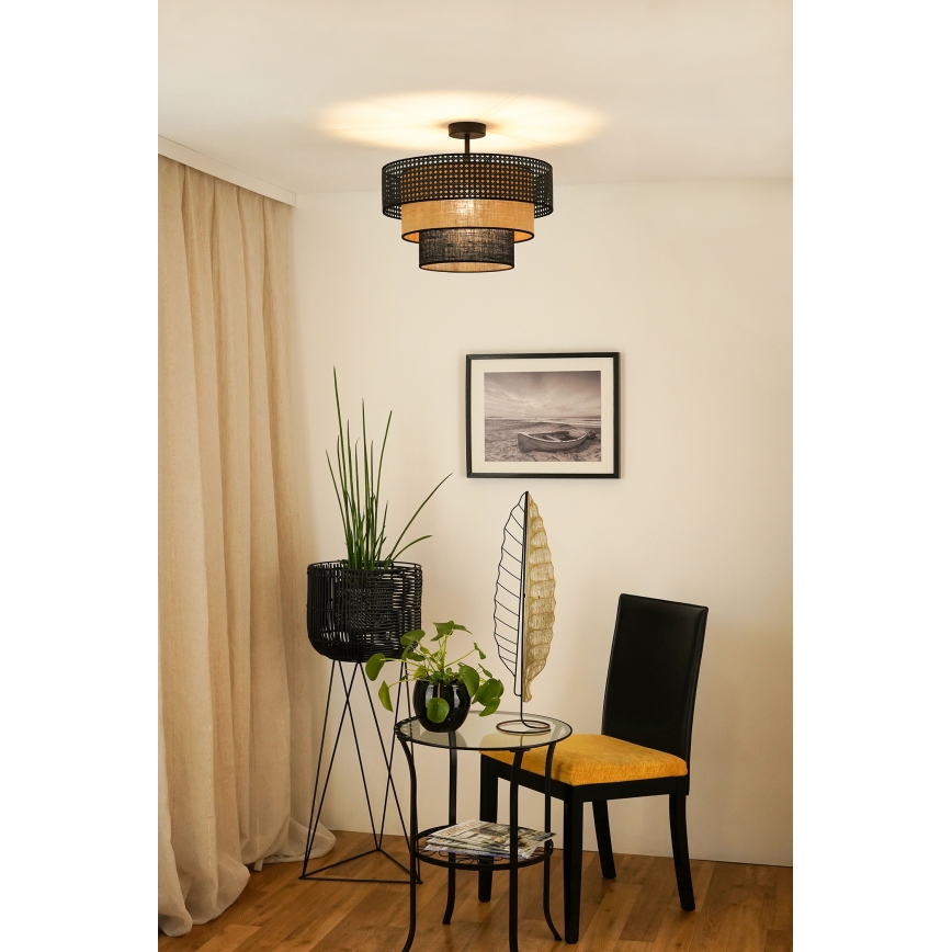 Brilagi - Plafonnier DAKOTA LUNETA 1xE27/15W/230V d. 45 cm noir/beige