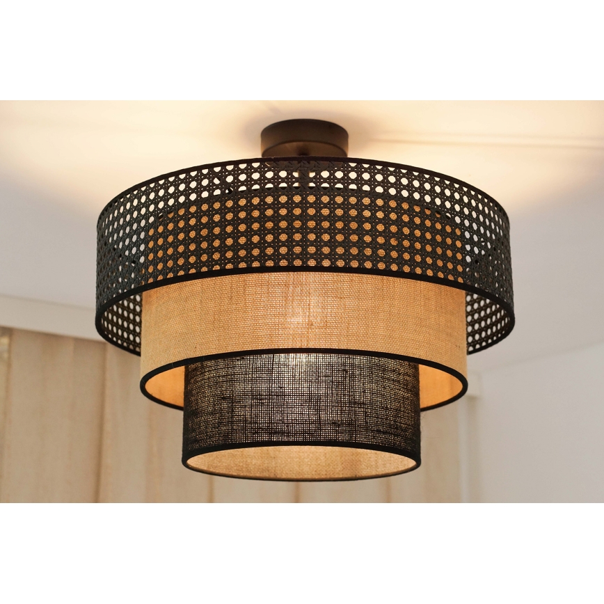 Brilagi - Plafonnier DAKOTA LUNETA 1xE27/15W/230V d. 45 cm noir/beige