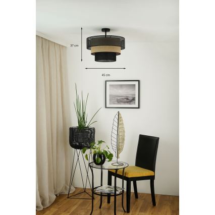 Brilagi - Plafonnier DAKOTA LUNETA 1xE27/15W/230V d. 45 cm noir/beige