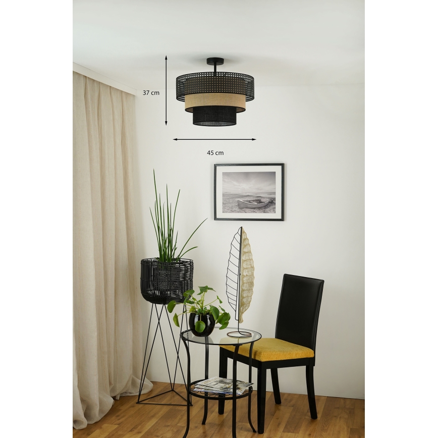 Brilagi - Plafonnier DAKOTA LUNETA 1xE27/15W/230V d. 45 cm noir/beige