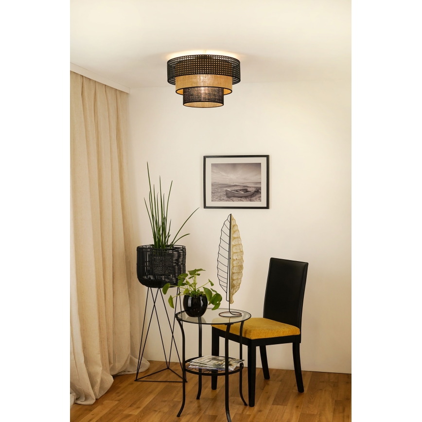 Brilagi - Plafonnier DAKOTA LUNETA 1xE27/15W/230V d. 45 cm noir/beige